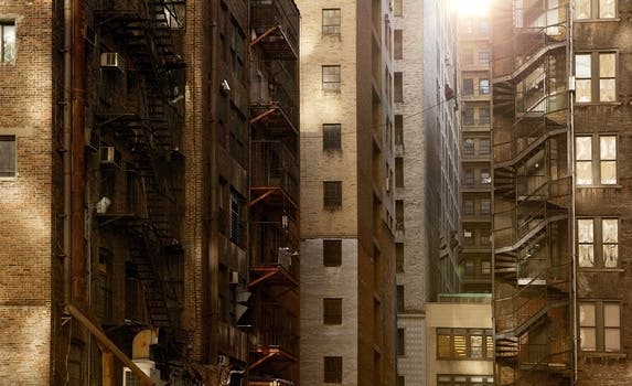 Free stock photo of city, building, fire escape, fire ladder