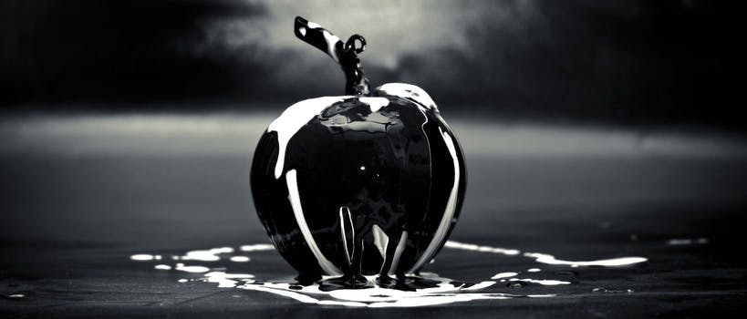 HD wallpaper of art, creative, apple, glass