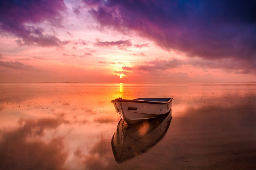 Free stock photo of beach, boat, dawn