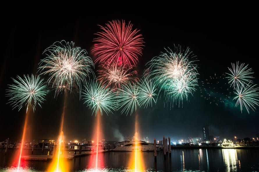 Free stock photo of boat, dubai, fireworks
