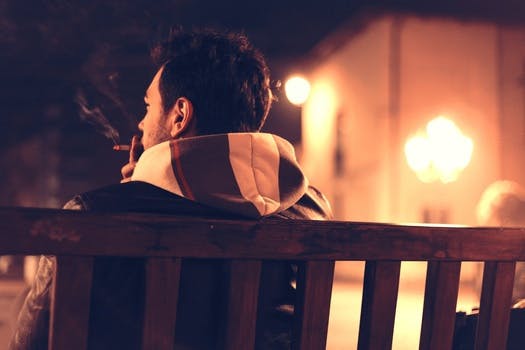 Free stock photo of bench, man, person, night