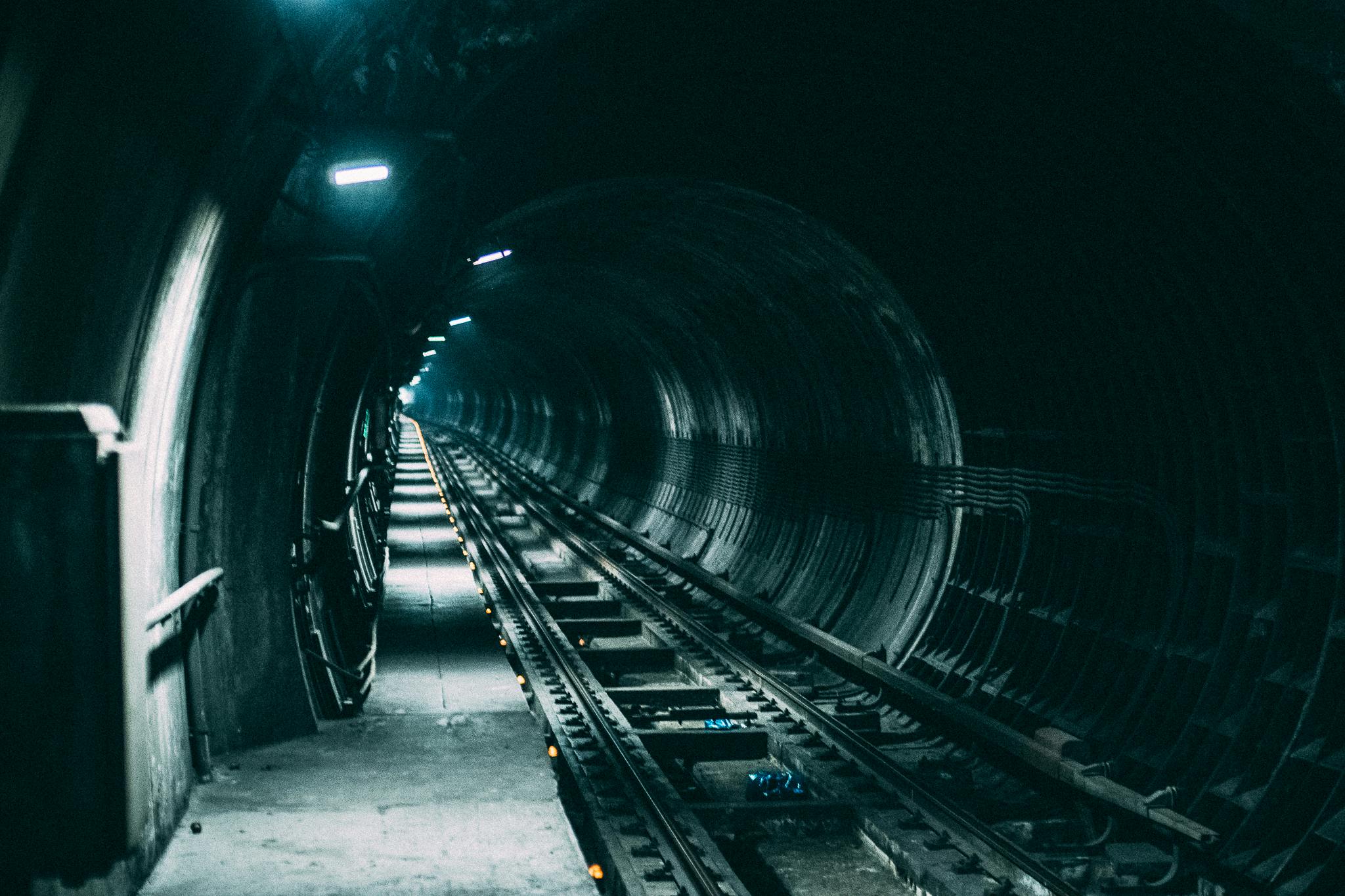 Empty Train Rail With Light · Free Stock Photo