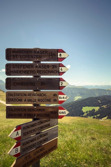 Free stock photo of alpine hut, direction, directional sign