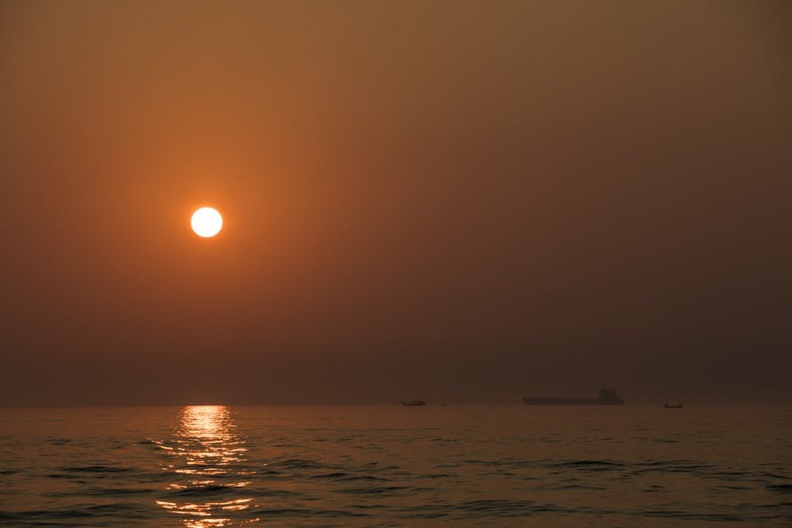 Free stock photo of night, sea, sun