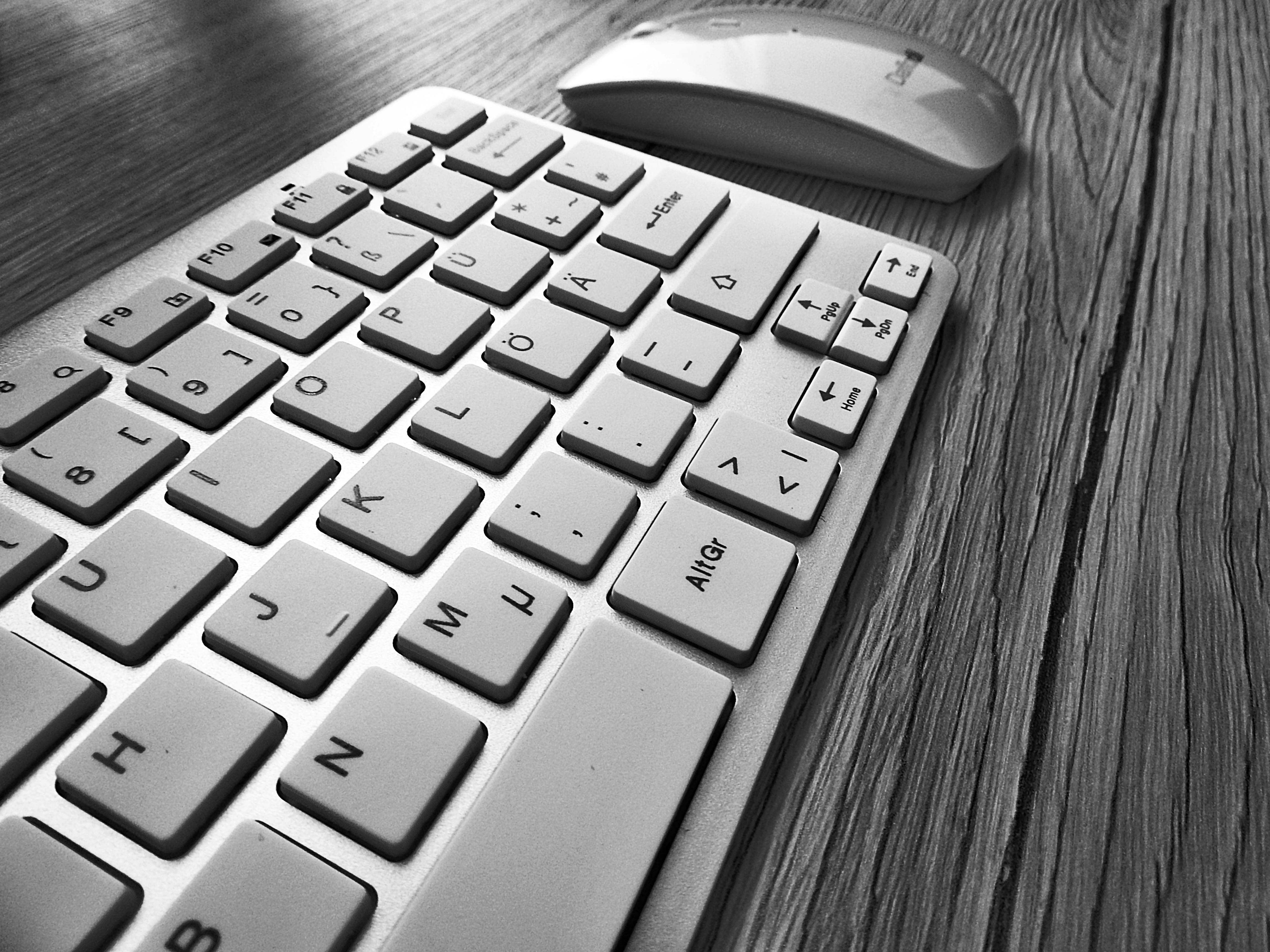 black apple mouse and keyboard