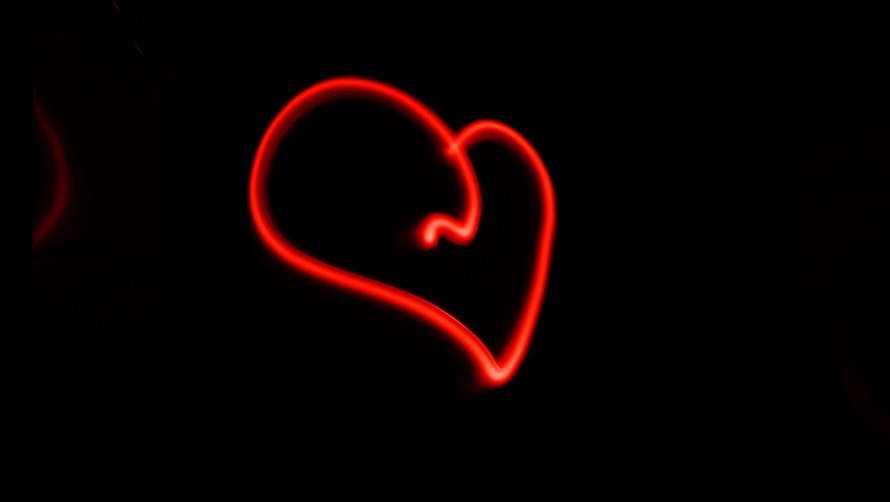 Free stock photo of dark, heart, light