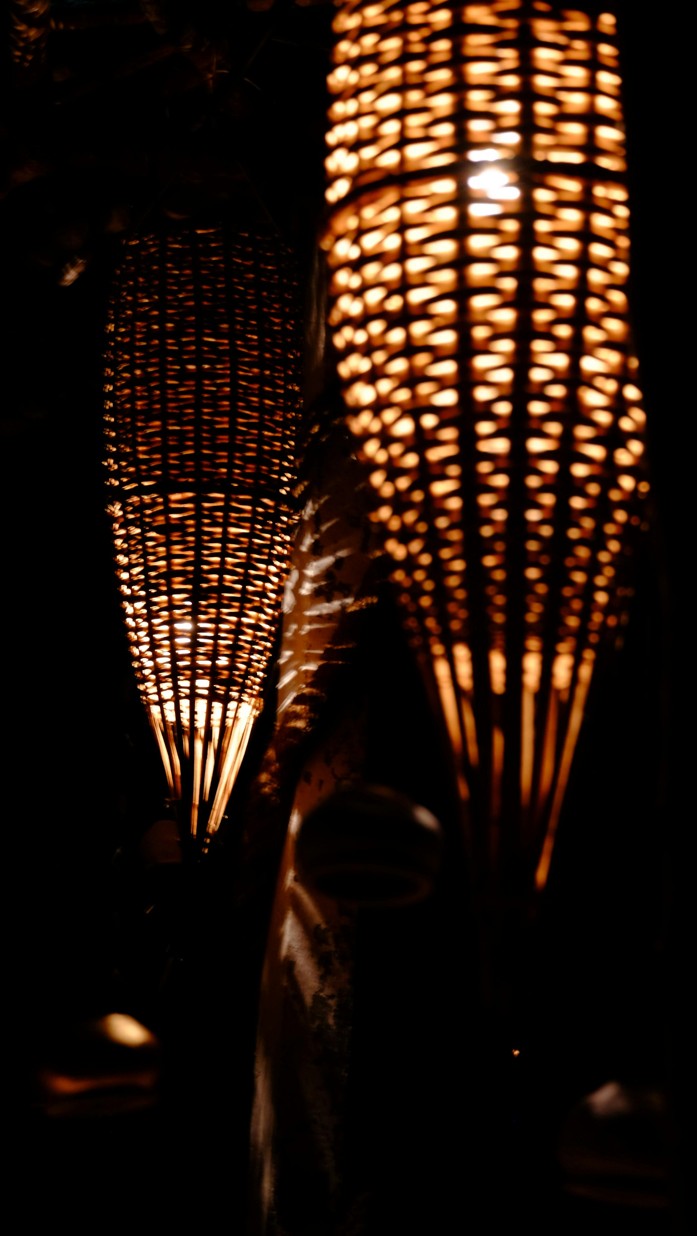 Kostenloses Foto Zum Thema Bambus Bambus Lampe Dunkel