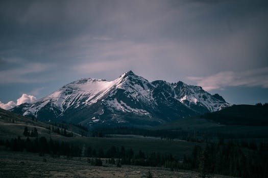 HD wallpaper of mountains, nature, trees, winter