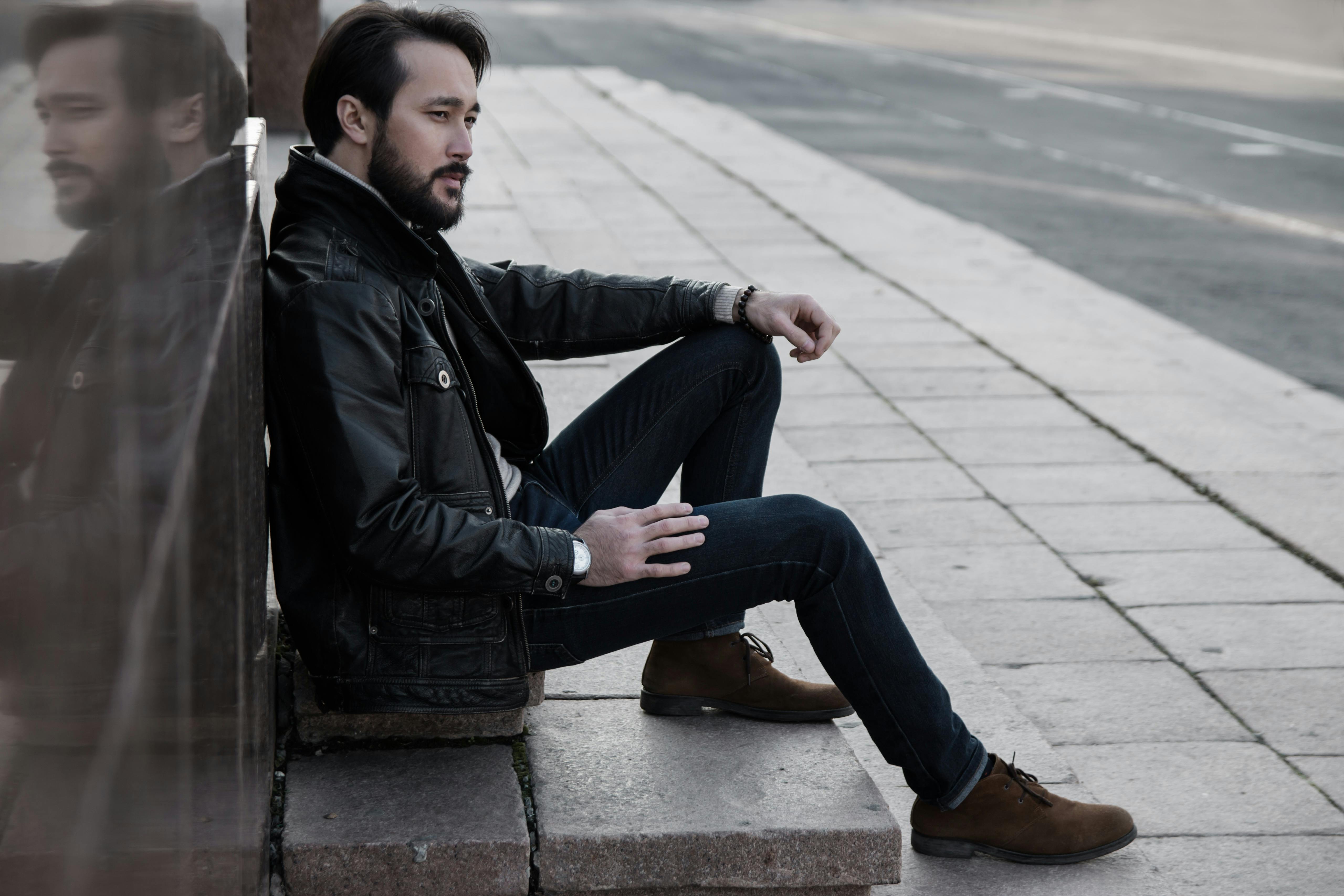 Full Length of Man Sitting in City Â· Free Stock Photo