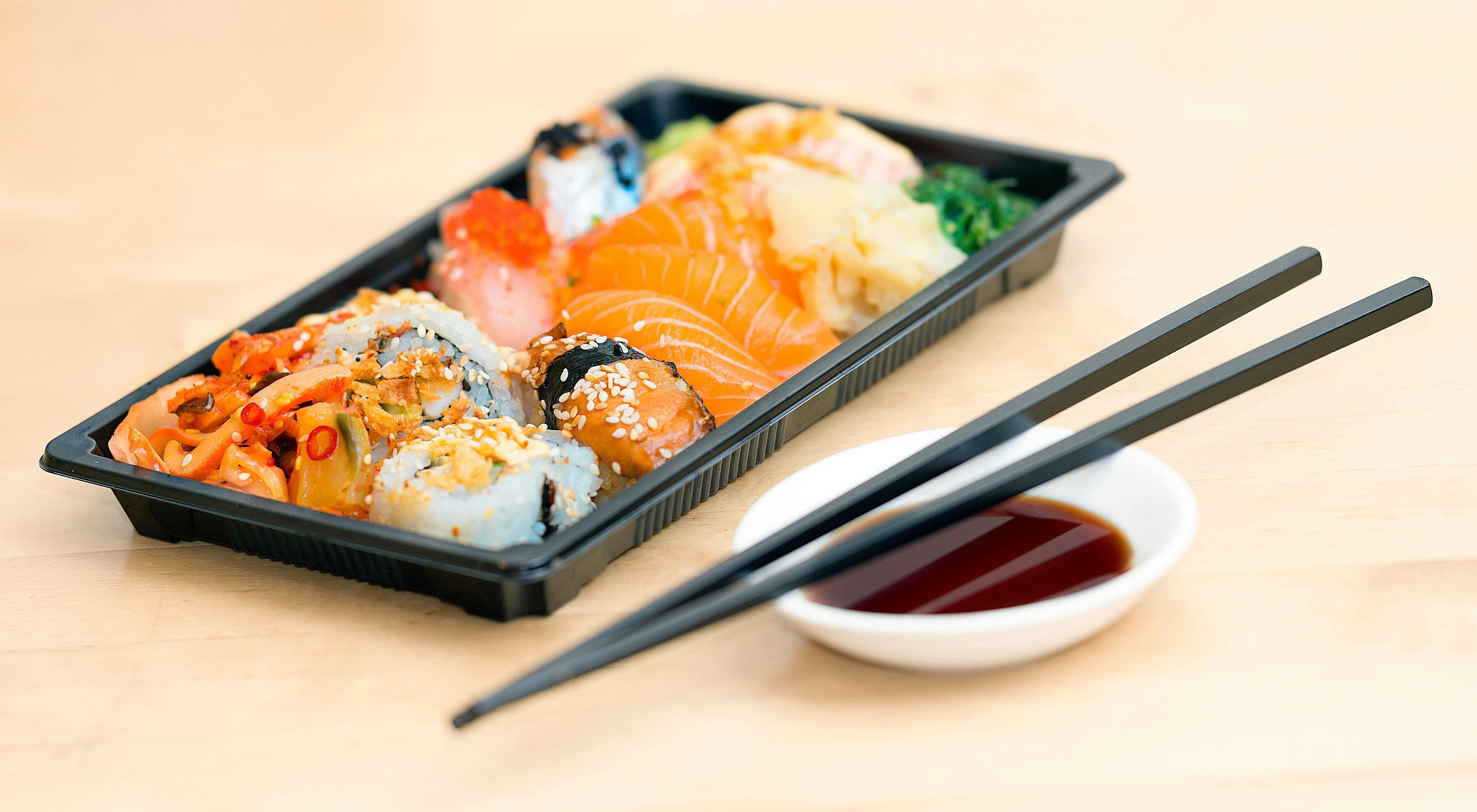 Close-up Photo of Sushi Served on Table \u00b7 Free Stock Photo