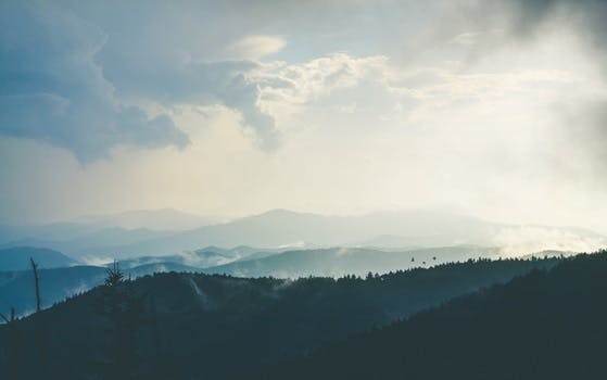 HD wallpaper of landscape, mountains, nature, clouds