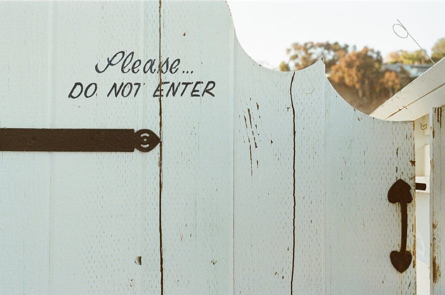 border, do not enter, door