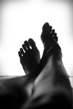 Free stock photo of black-and-white, person, feets, pedicure