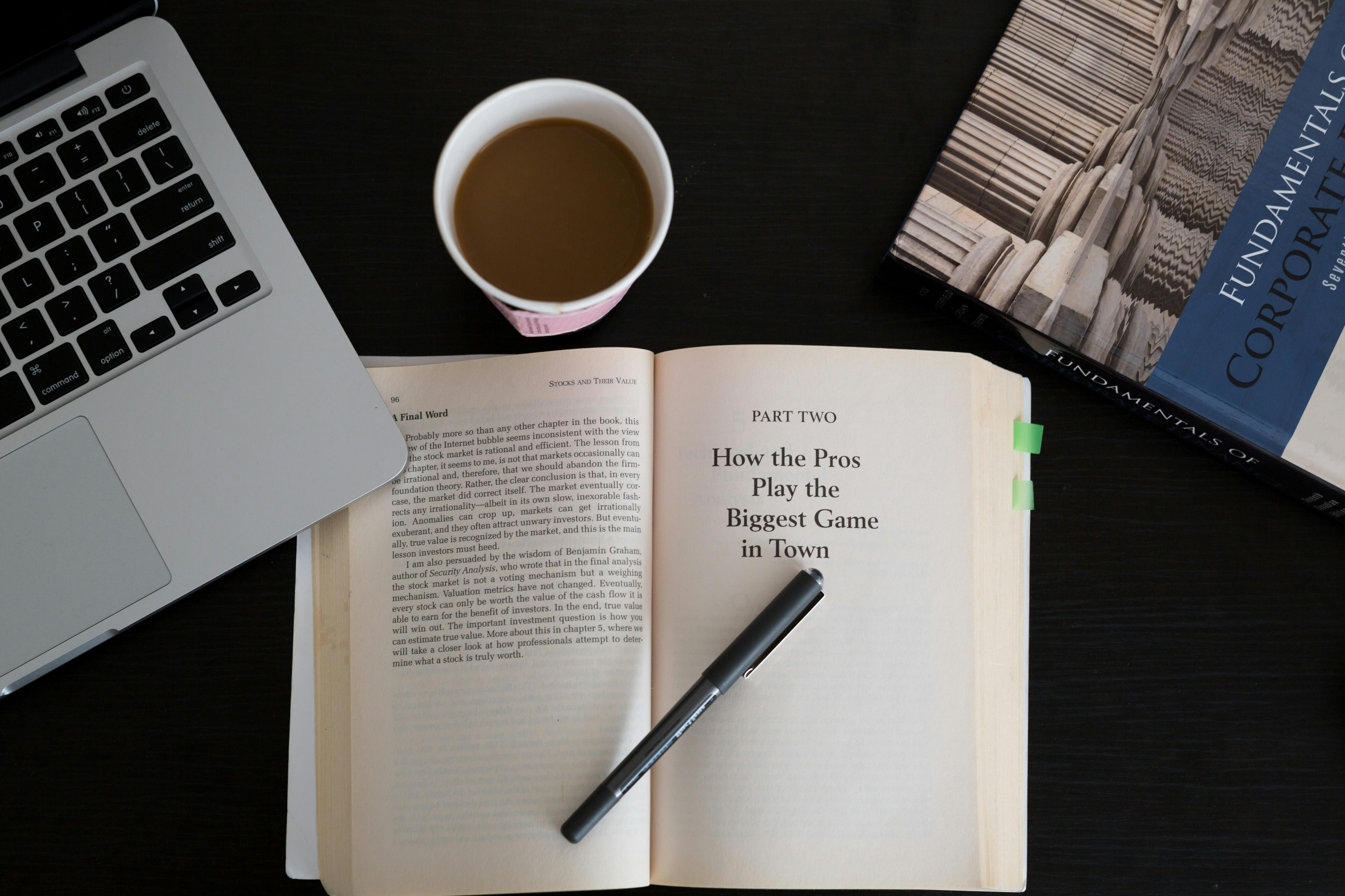 Free stock photo of books, business, coffee