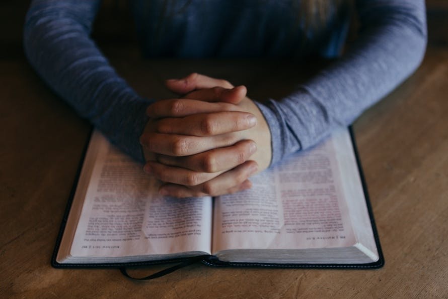 bible, church, hands