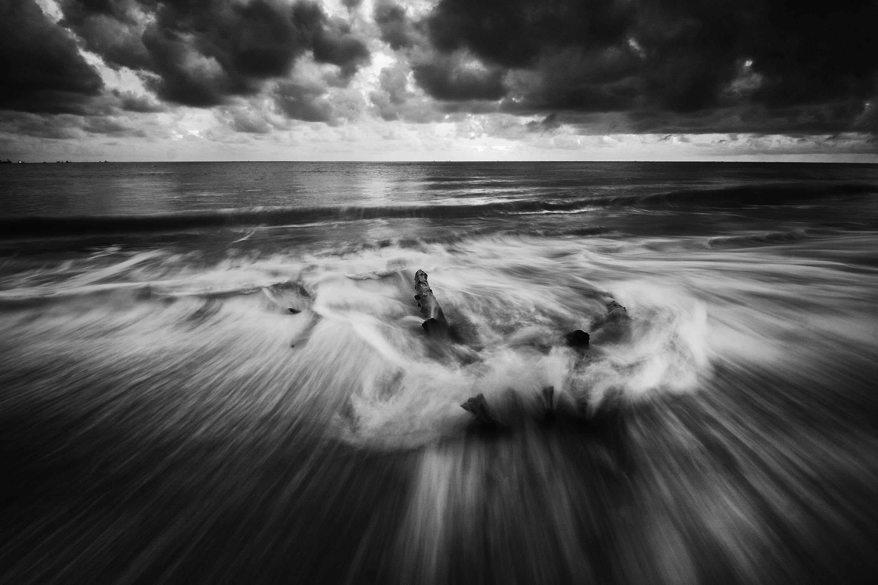 Free stock photo of beach, black-and-white, dawn