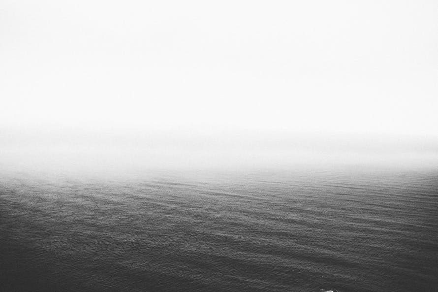 sea, black-and-white, water