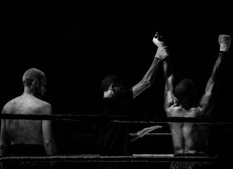 HD wallpaper of black-and-white, sport, fight, boxer