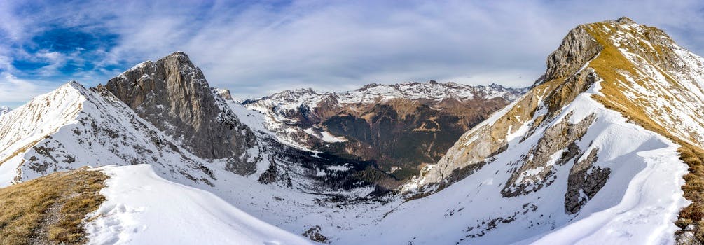 Snow Covered Mountain Under Blue Sky and White Clouds