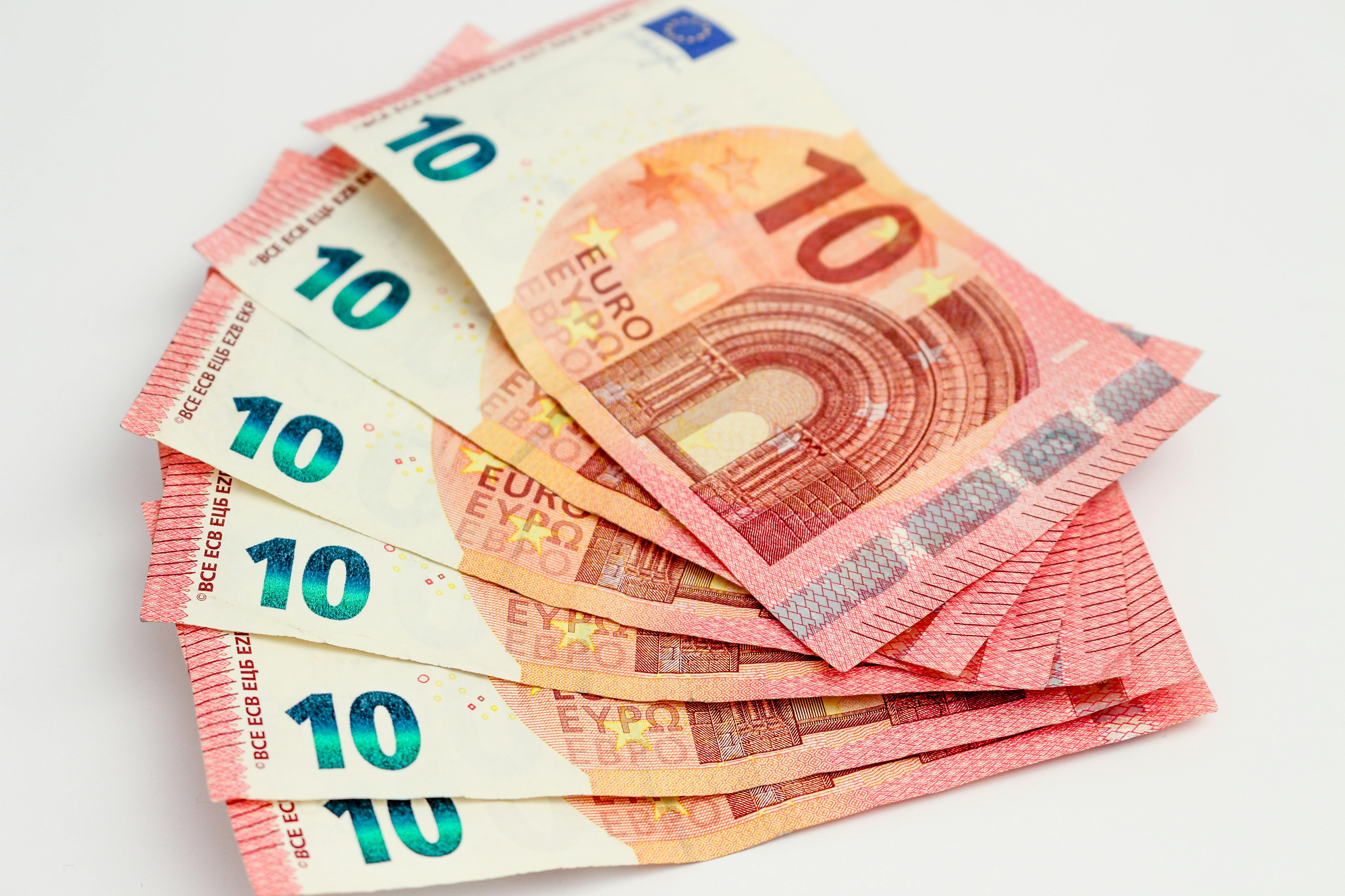 Free stock photo of 10 euros, account, bank