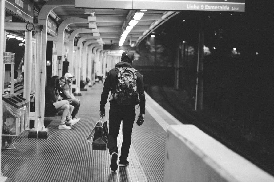 Free stock photo of black-and-white, metro, people