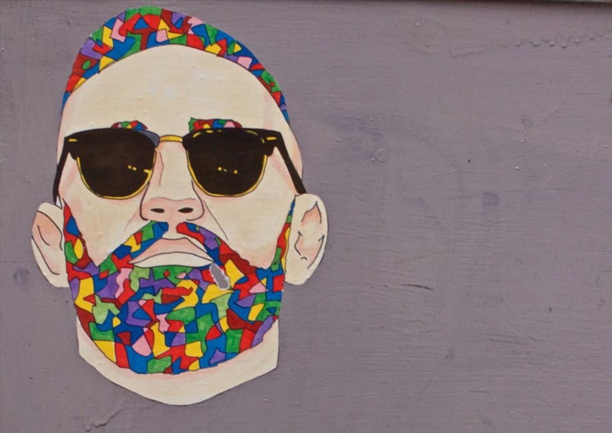 man, sunglasses, art, graffiti