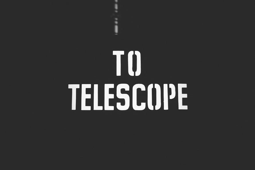 telescope, typography