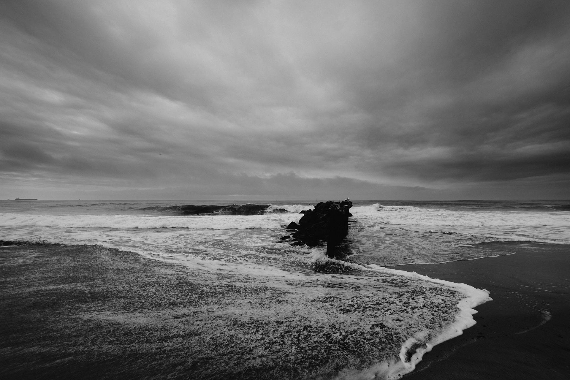 Free stock photo of black-and-white, dark, ocean