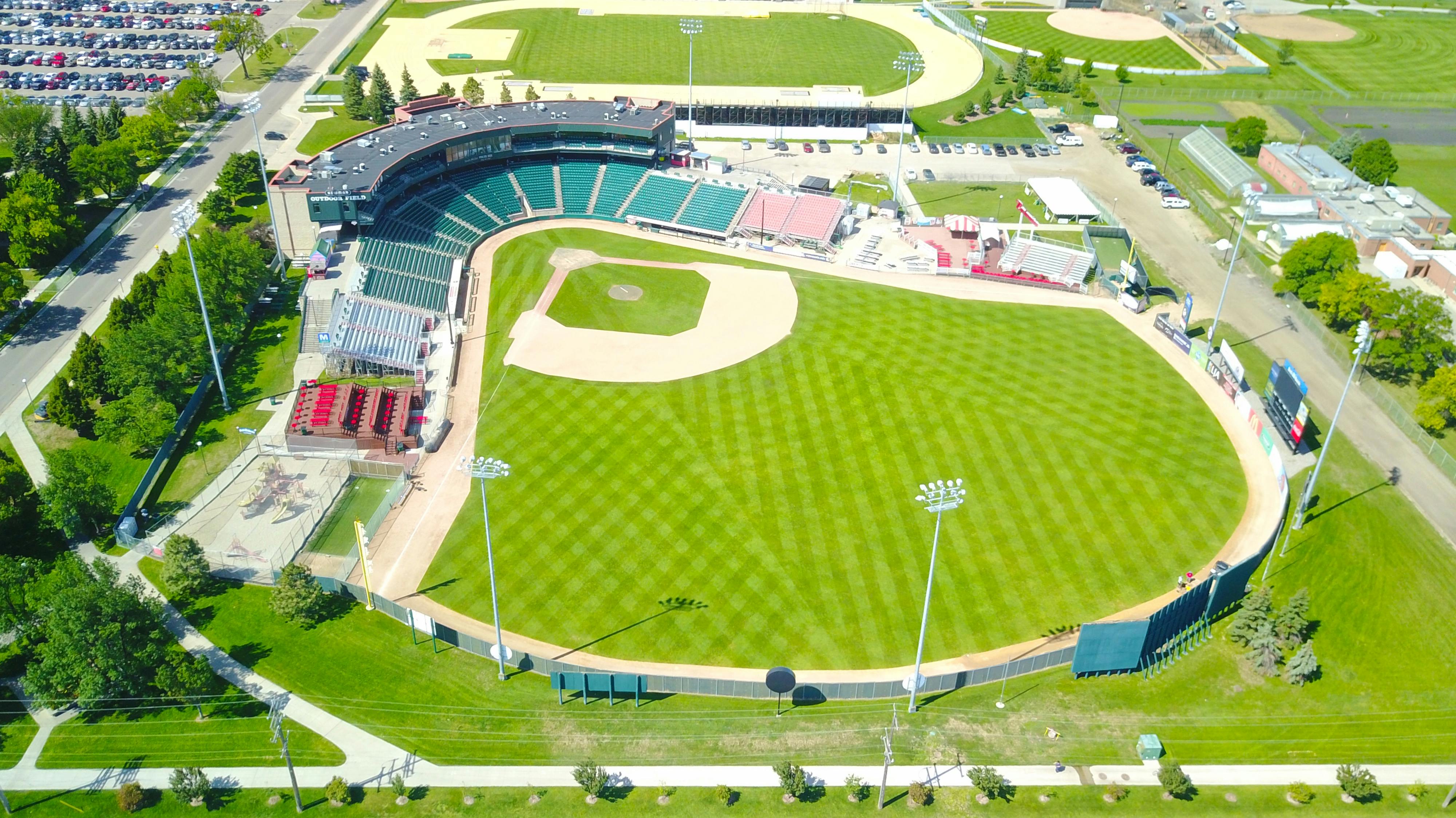 Free stock photo of aerial, baseball field, stadium
