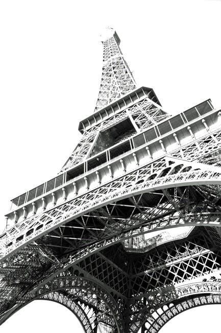 Free stock photo of black&white, eiffel tower