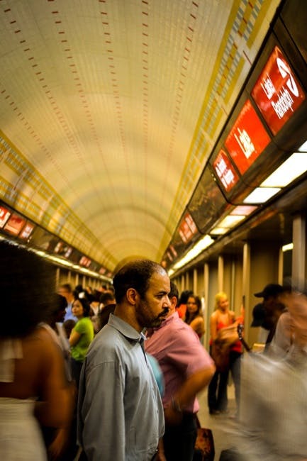 People Standing in Subway Station