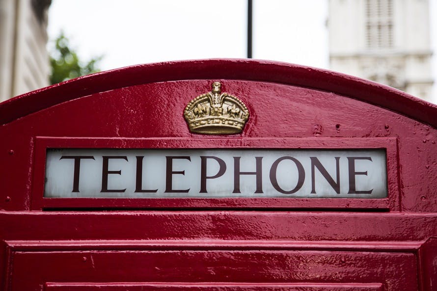 Telephone Red Gold Crown Booth