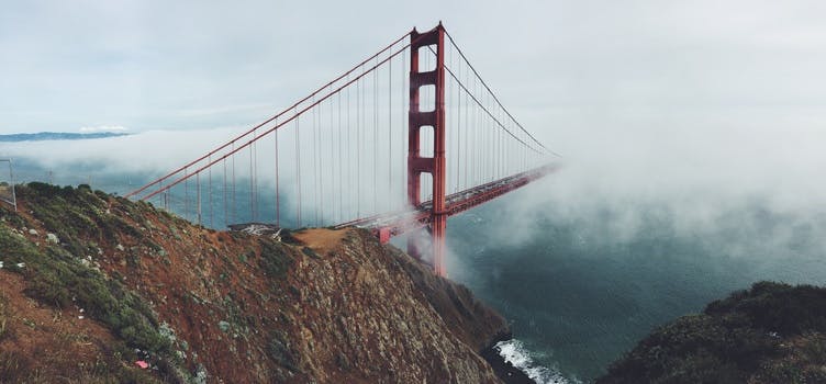 HD wallpaper of landmark, bridge, cliff, california