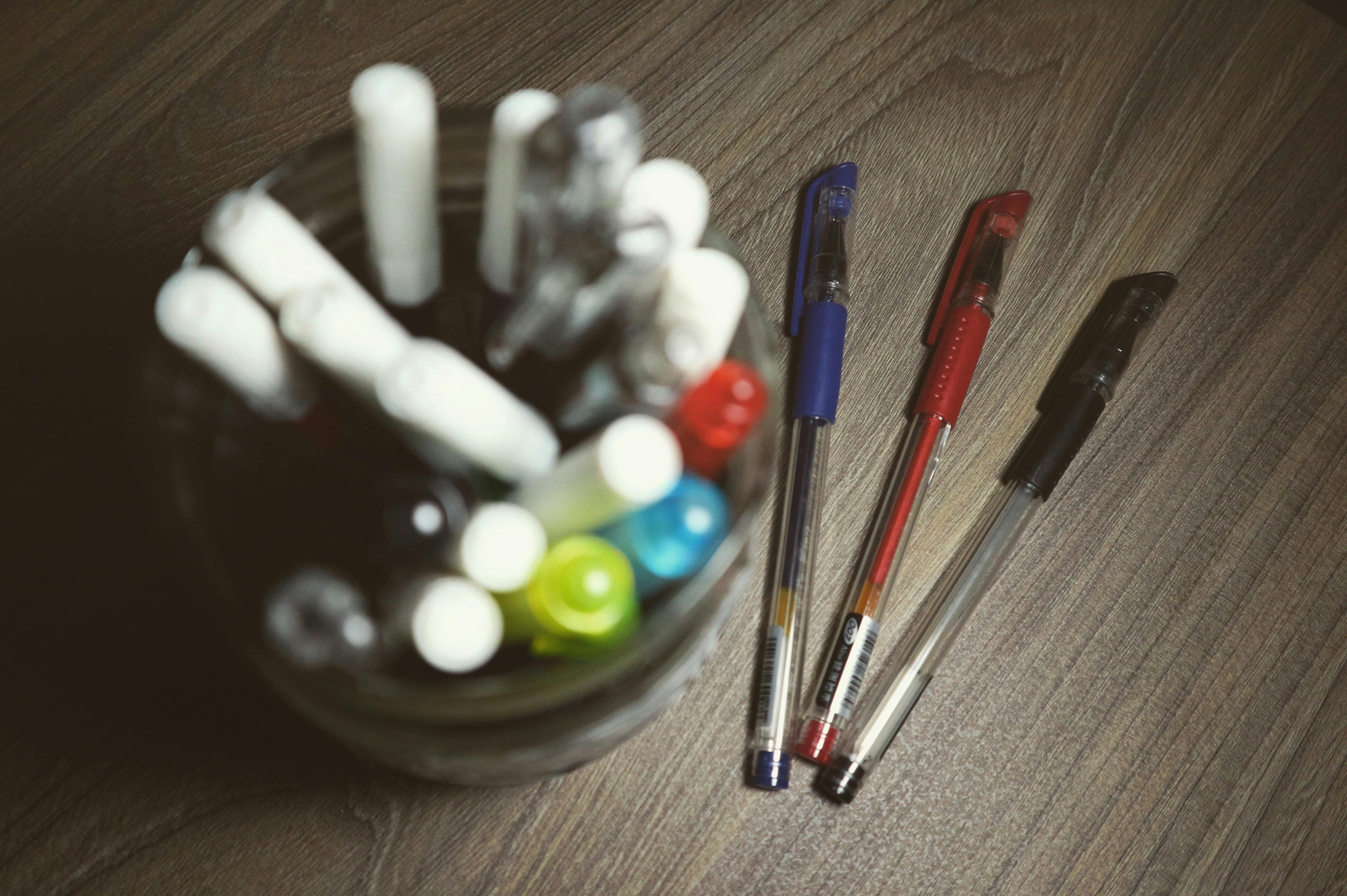 Assorted Color Ball Point Pens \u00b7 Free Stock Photo