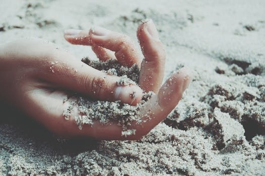 Free stock photo of sand, hand