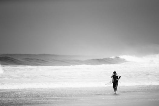 Free stock photo of sea, black-and-white, man, person