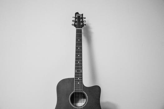 Free stock photo of black-and-white, music, guitar