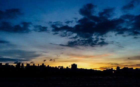 Free stock photo of city, sky, sunset, silhouette