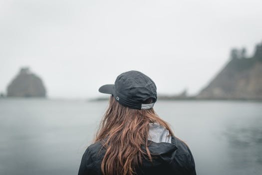 Free stock photo of sea, person, woman, hiking