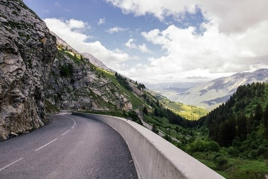 HD wallpaper of road, mountains, street, cliff