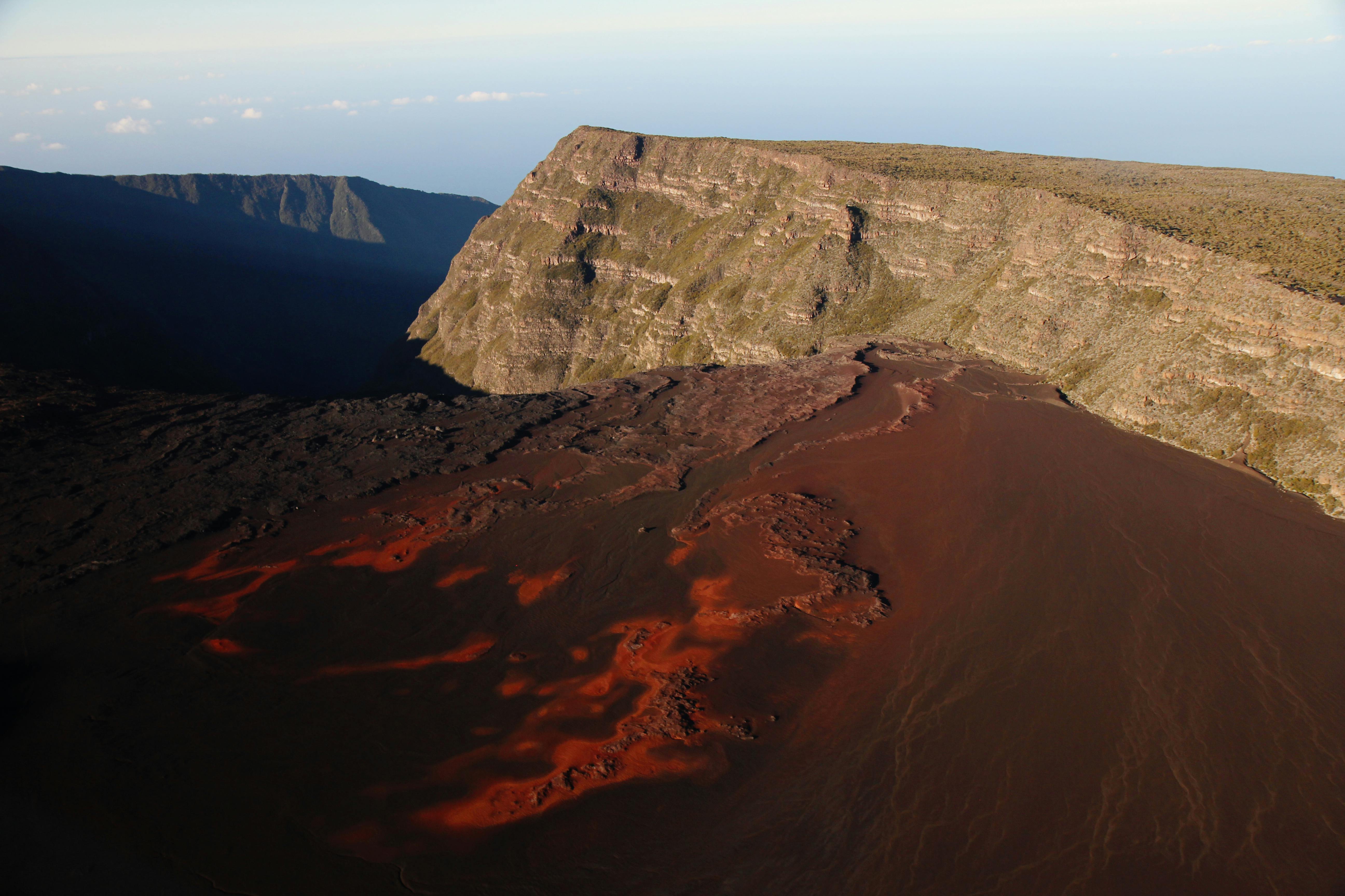 Lava Near Rock Formation  Mountain   Free Stock Photo